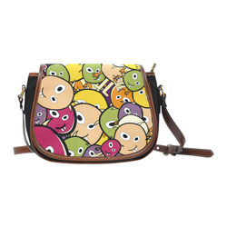 monster colorful doodle Saddle Bag/Small (Model 1649)(Flap Customization)
