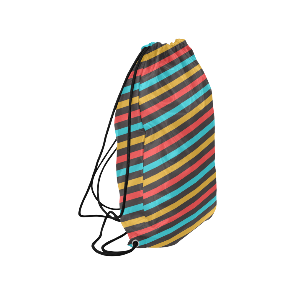retro stripe Small Drawstring Bag Model 1604 (Twin Sides) 11"(W) * 17.7"(H)