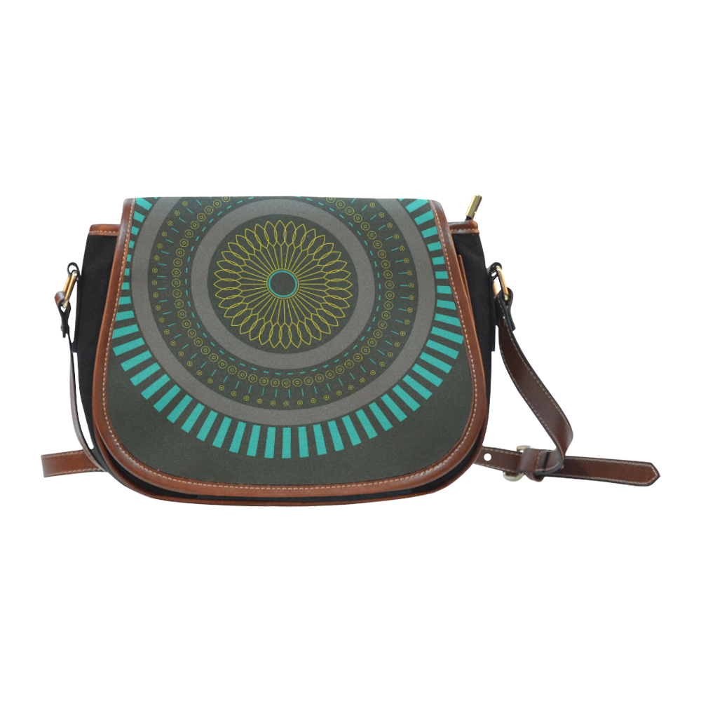 circle zen mandalas Saddle Bag/Small (Model 1649)(Flap Customization)