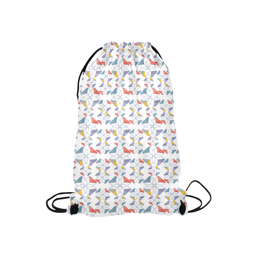 floral geometric seamless oriental Small Drawstring Bag Model 1604 (Twin Sides) 11"(W) * 17.7"(H)
