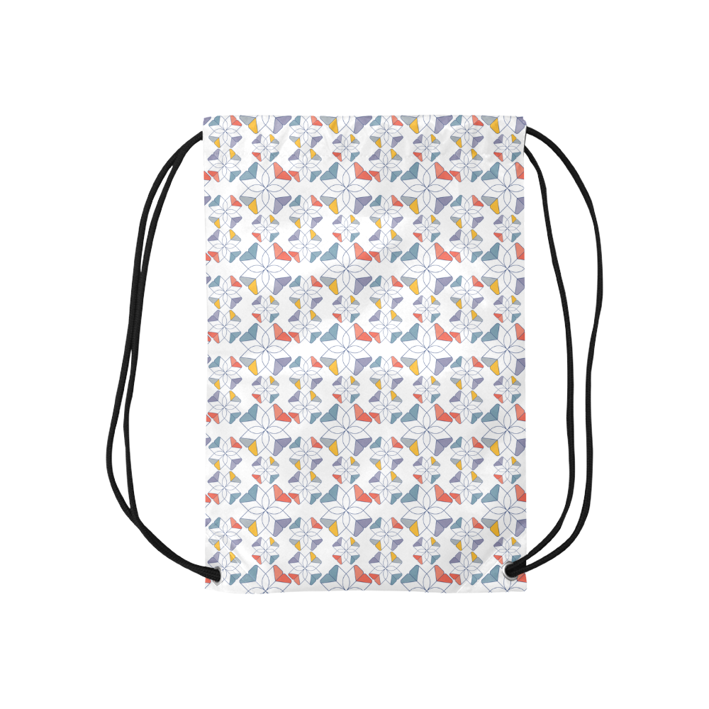 floral geometric seamless oriental Small Drawstring Bag Model 1604 (Twin Sides) 11"(W) * 17.7"(H)