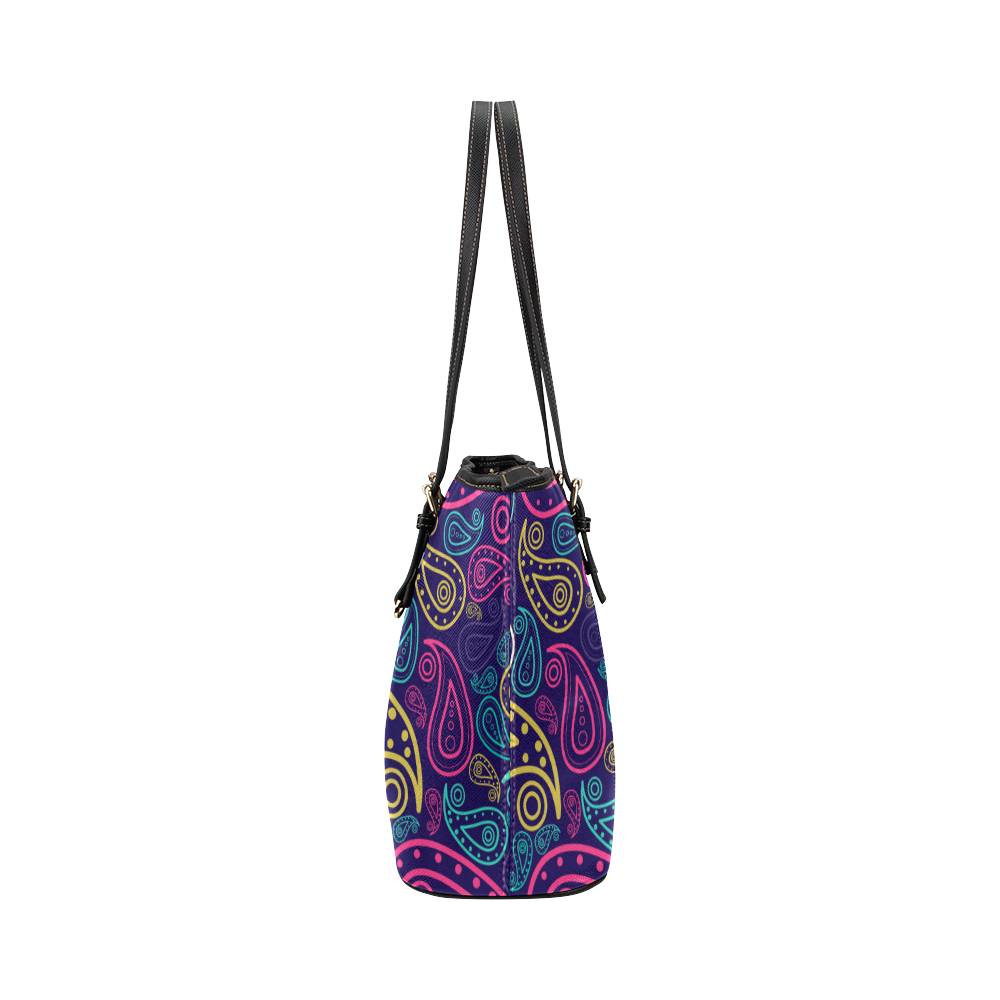 paisley Leather Tote Bag/Large (Model 1651)