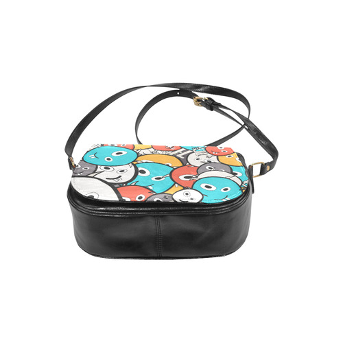 multicolor doodle monsters Classic Saddle Bag/Small (Model 1648)