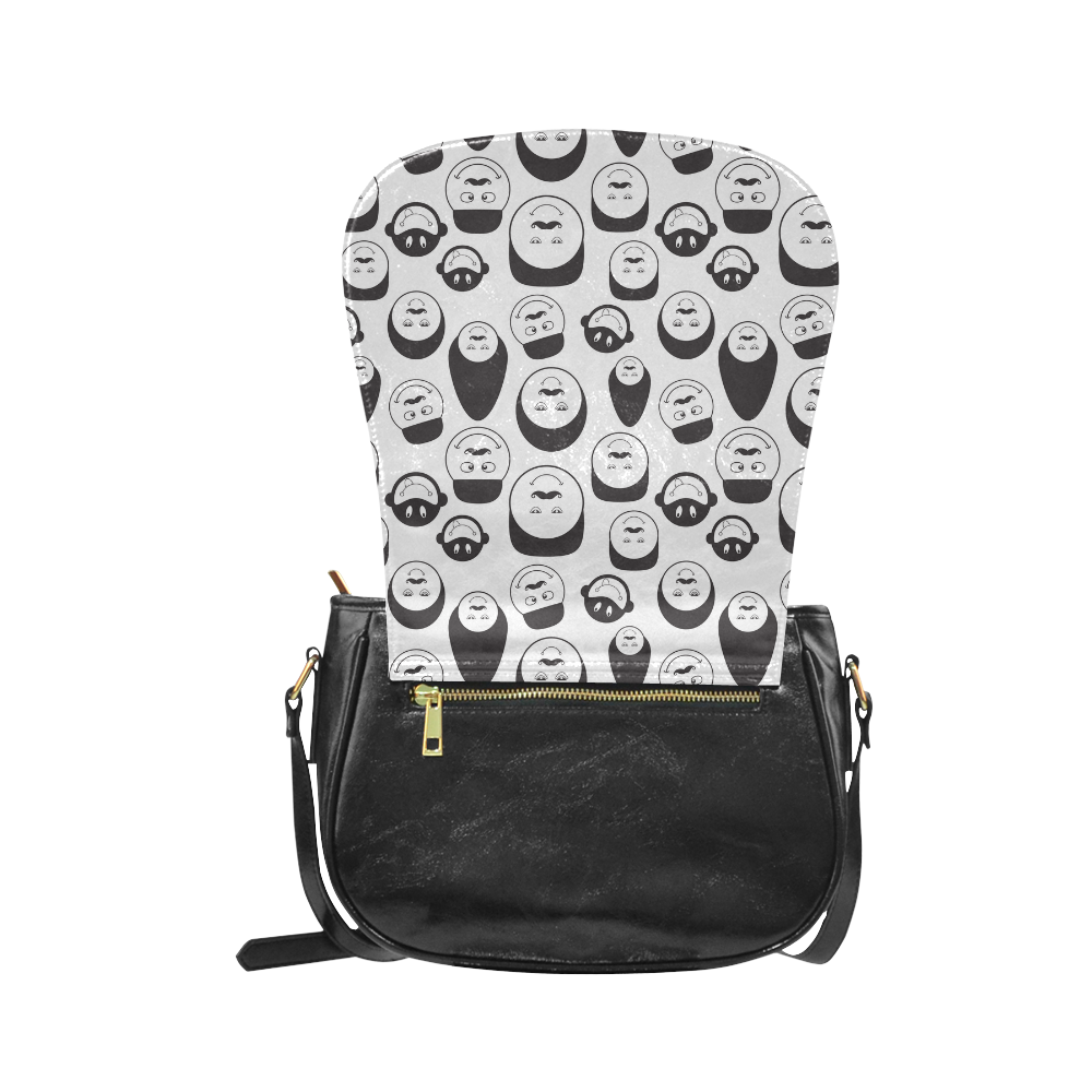 funny emotional faces Classic Saddle Bag/Small (Model 1648)