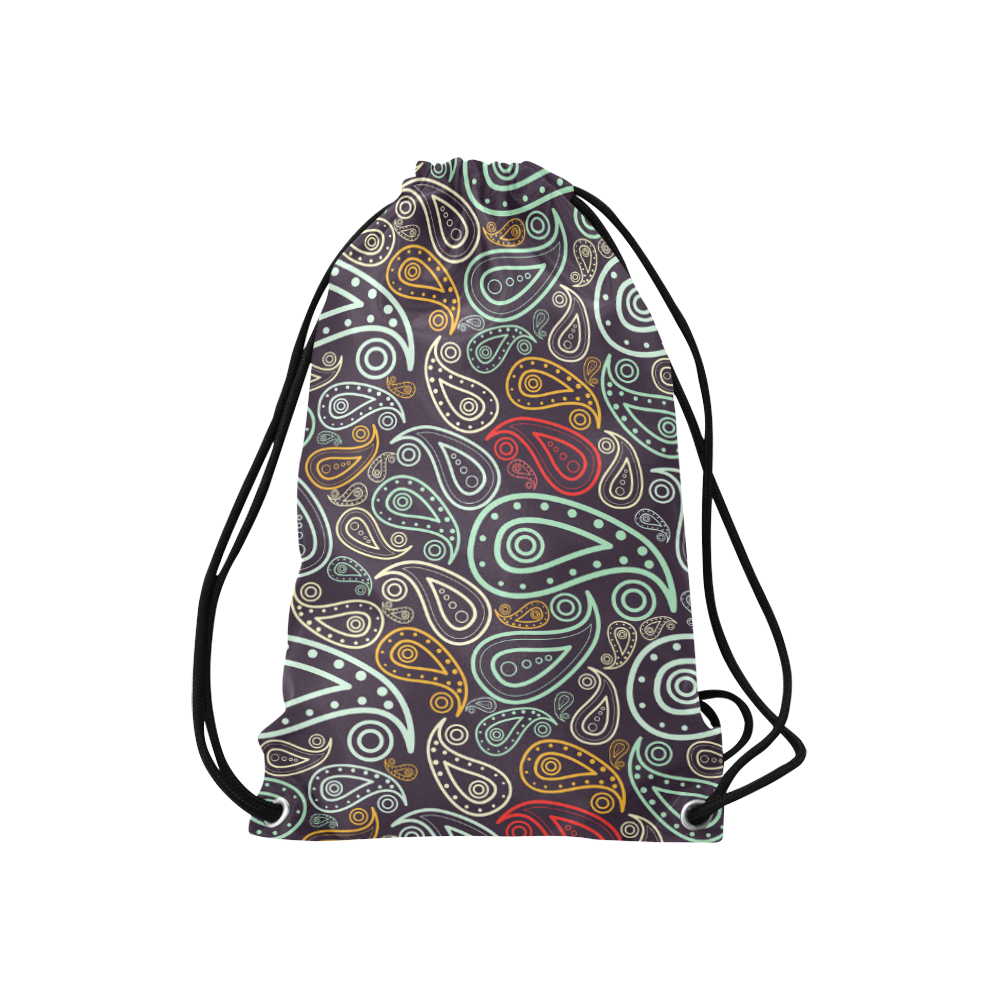 colorful paisley Small Drawstring Bag Model 1604 (Twin Sides) 11"(W) * 17.7"(H)