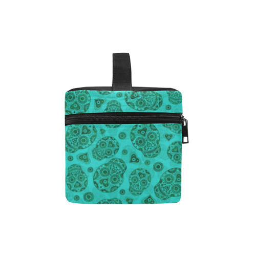 Sugar Skull Pattern - Teal Cosmetic Bag/Large (Model 1658)