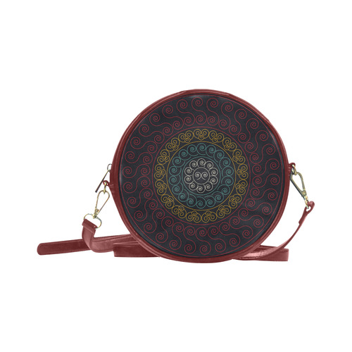 simply circular design mandala Round Sling Bag (Model 1647)