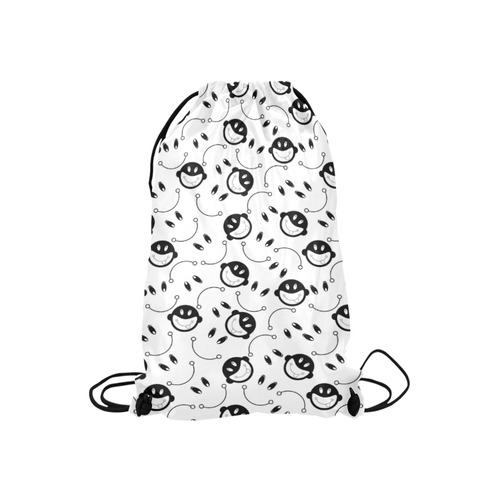 black and white funny monkeys Small Drawstring Bag Model 1604 (Twin Sides) 11"(W) * 17.7"(H)