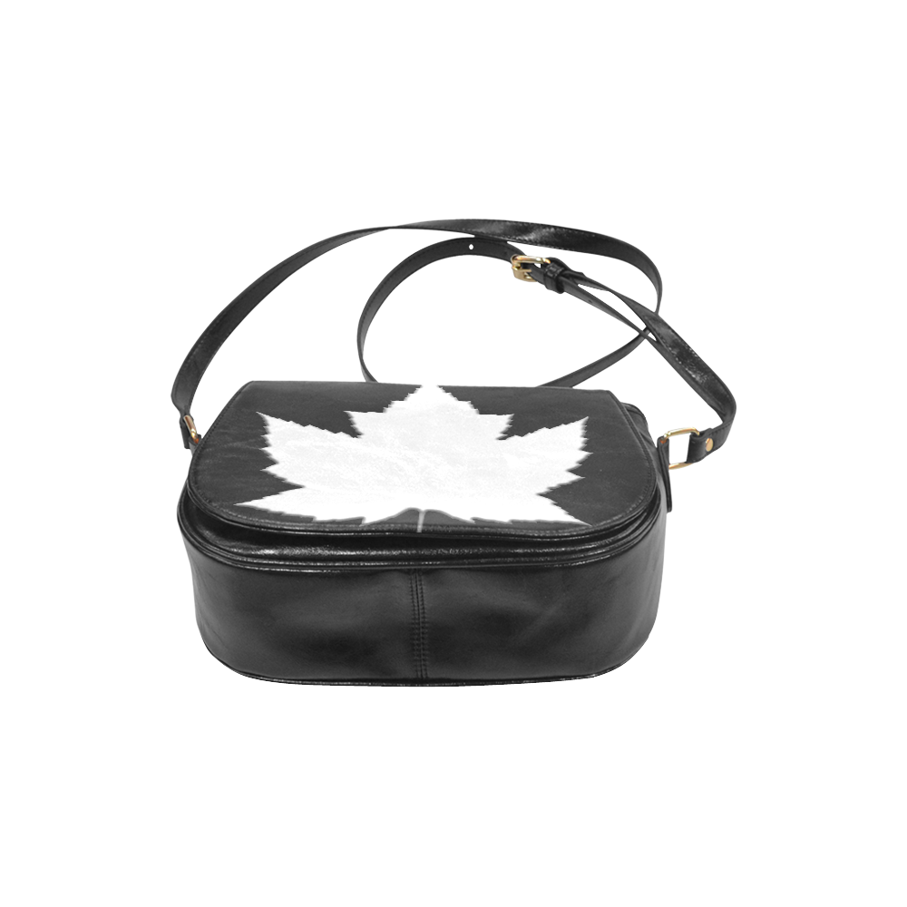 White Maple Leaf Canada Purses Classic Saddle Bag/Small (Model 1648)