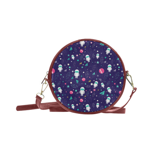 Cute Doodle Astronauts Round Sling Bag (Model 1647)