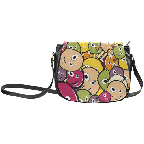 monster colorful doodle Classic Saddle Bag/Small (Model 1648)