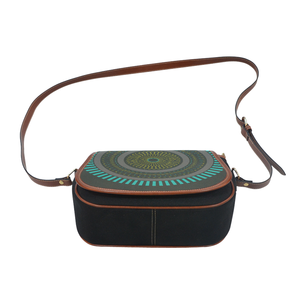 circle zen mandalas Saddle Bag/Small (Model 1649)(Flap Customization)