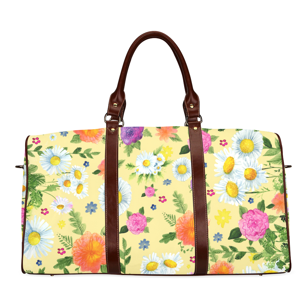 Daisy and Flowers Waterproof Travel Bag/Small (Model 1639)