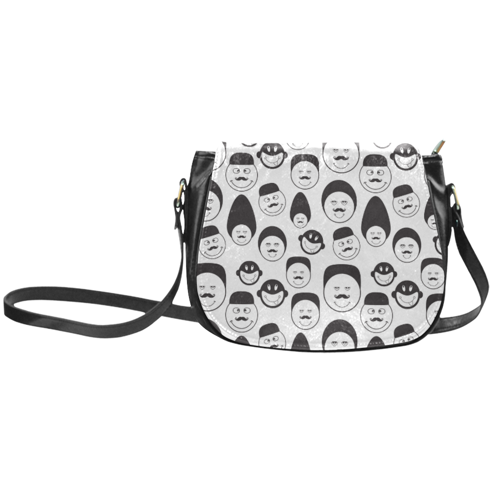 funny emotional faces Classic Saddle Bag/Small (Model 1648)