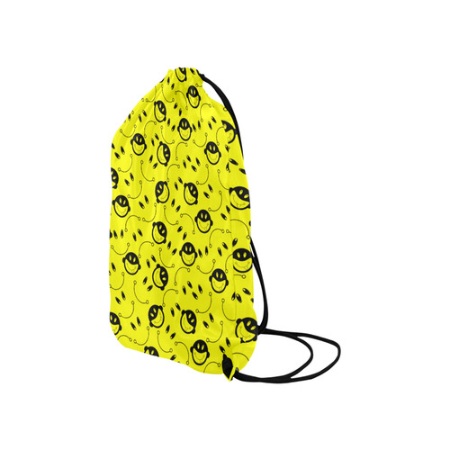 monkey tongue out on yellow Small Drawstring Bag Model 1604 (Twin Sides) 11"(W) * 17.7"(H)