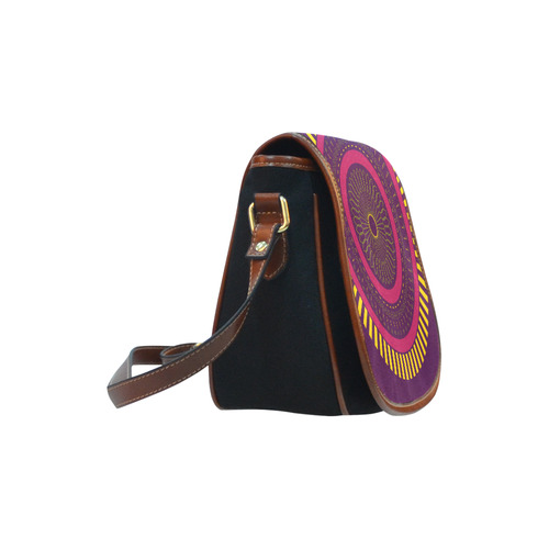 red zen mandala circle Saddle Bag/Small (Model 1649)(Flap Customization)