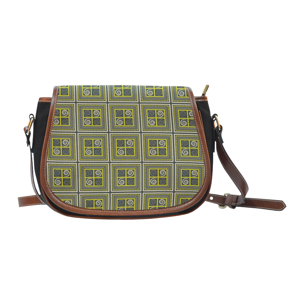 African Fabric Saddle Bag/Small (Model 1649)(Flap Customization)