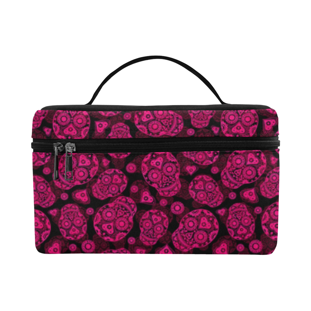 Sugar Skull Pattern - Pink Cosmetic Bag/Large (Model 1658)
