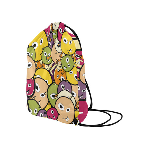 monster colorful doodle Large Drawstring Bag Model 1604 (Twin Sides)  16.5"(W) * 19.3"(H)