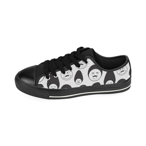 funny emotional faces Low Top Canvas Shoes for Kid (Model 018)