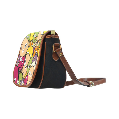 monster colorful doodle Saddle Bag/Small (Model 1649)(Flap Customization)