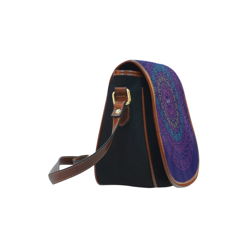 simply pink circular design mandala Saddle Bag/Small (Model 1649)(Flap Customization)