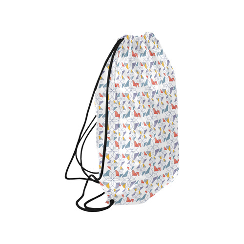 floral geometric seamless oriental Small Drawstring Bag Model 1604 (Twin Sides) 11"(W) * 17.7"(H)