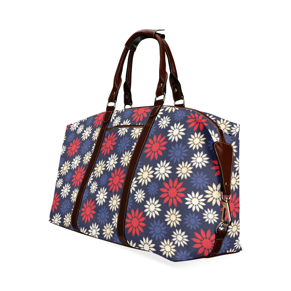 Red Symbolic Camomiles Floral Classic Travel Bag (Model 1643) Remake