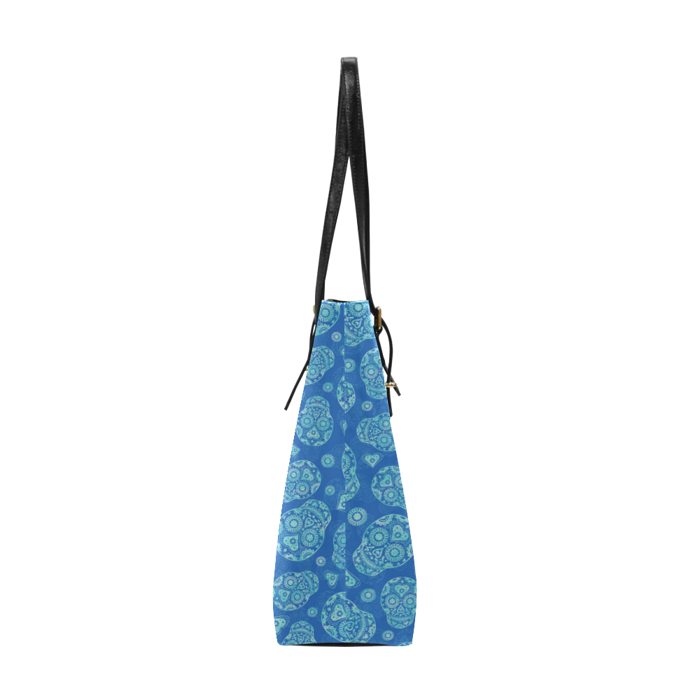 Sugar Skull Pattern - Blue Euramerican Tote Bag/Small (Model 1655)