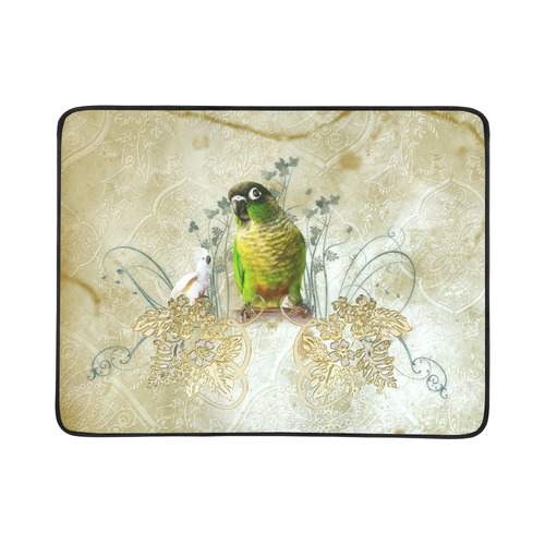 Sweet parrot with floral elements Beach Mat 78"x 60"