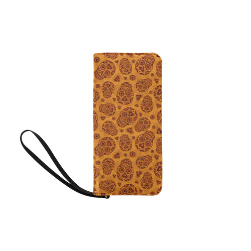 Sugar Skull Pattern - Gold Women's Clutch Purse (Model 1637)