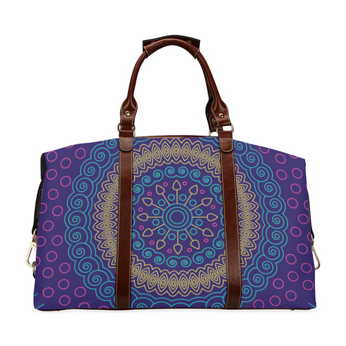 blue mandala circular Classic Travel Bag (Model 1643) Remake