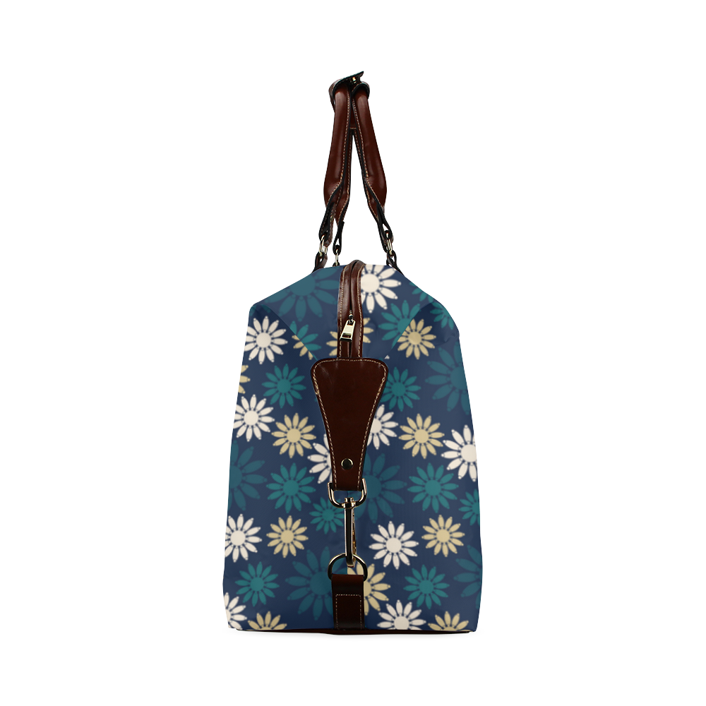 Blue Symbolic Camomiles Floral Classic Travel Bag (Model 1643) Remake