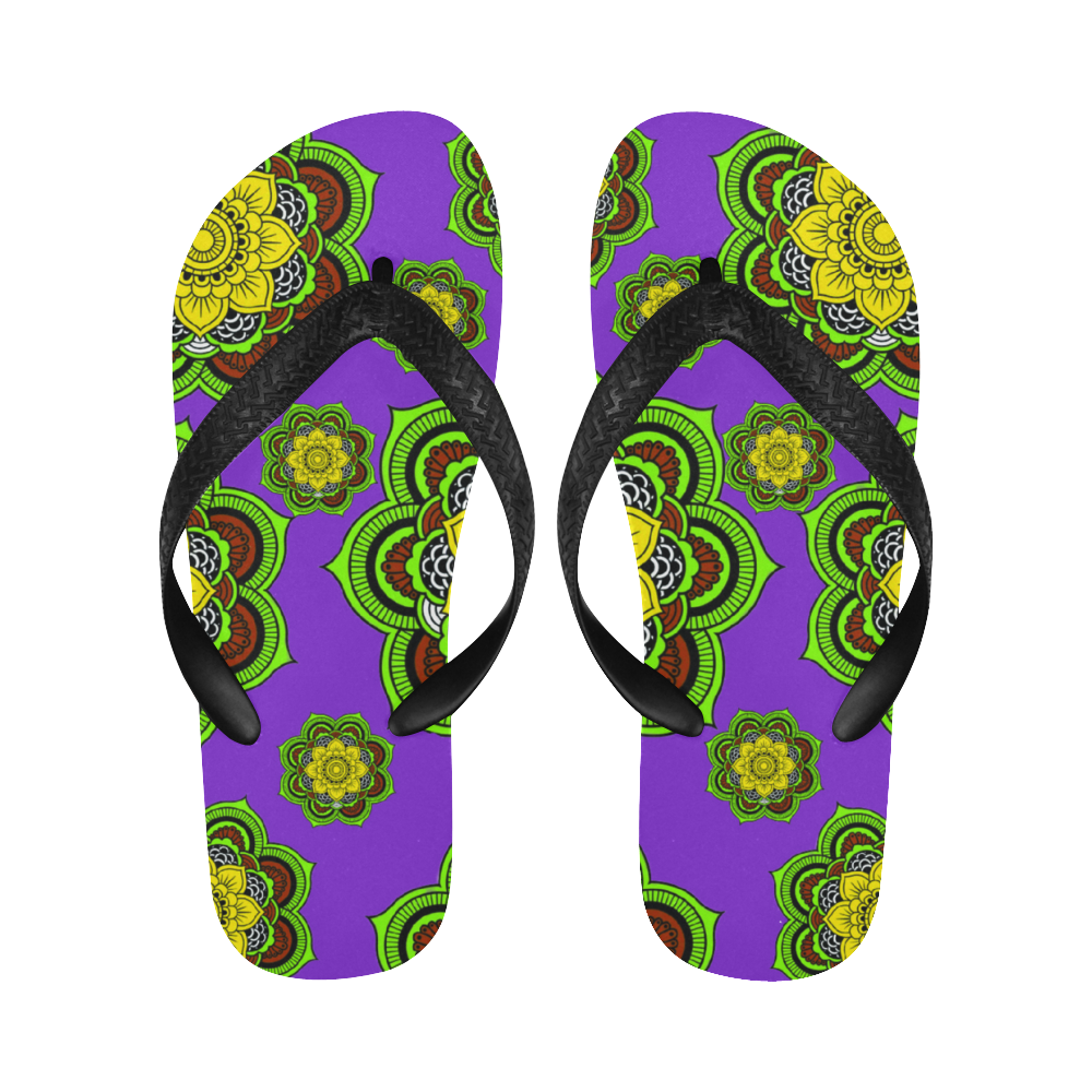 mandalas PURPLE FLOP Flip Flops for Men/Women (Model 040)