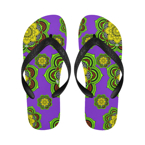 mandalas PURPLE FLOP Flip Flops for Men/Women (Model 040)