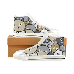 doodle monsters High Top Canvas Shoes for Kid (Model 017)