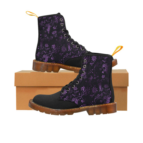 Gothic black_n_purple pattern Martin Boots For Women Model 1203H