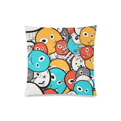 multicolor doodle monsters Custom Zippered Pillow Case 20"x20"(Twin Sides)