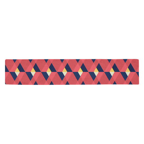 red triangle tile ceramic Table Runner 14x72 inch