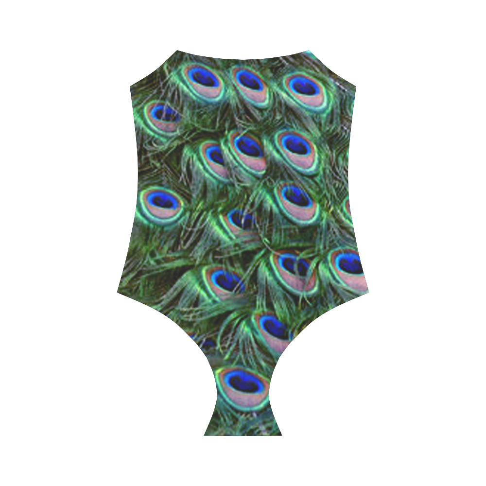 Peacock Feathers Strap Swimsuit ( Model S05)
