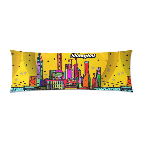 Shanghai by Nico Bielow Custom Zippered Pillow Case 21"x60"(Two Sides)