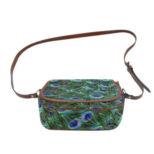 Peacock Feathers Saddle Bag/Large (Model 1649)