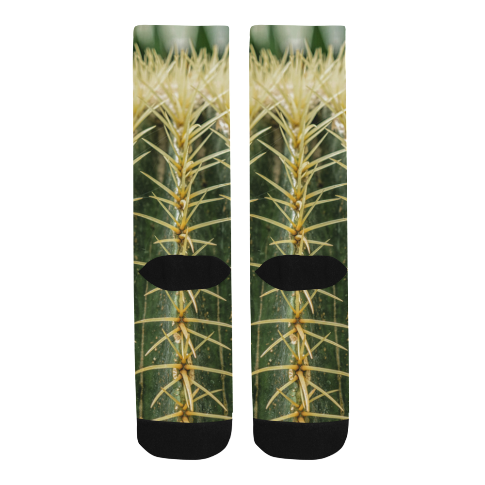 Photography Art - Cactus green yellow Trouser Socks