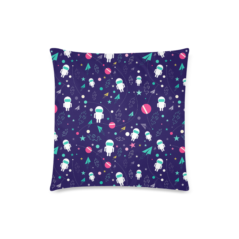 Cute Doodle Astronauts Custom Zippered Pillow Case 18"x18"(Twin Sides)