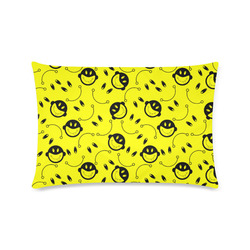 monkey tongue out on yellow Custom Zippered Pillow Case 16"x24"(Twin Sides)