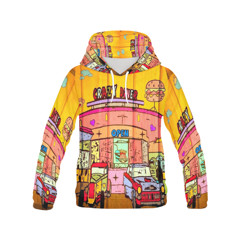 Crazy Diner by Nico Bielow All Over Print Hoodie for Men (USA Size) (Model H13)