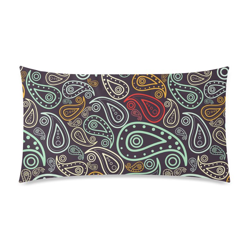 colorful paisley Rectangle Pillow Case 20"x36"(Twin Sides)