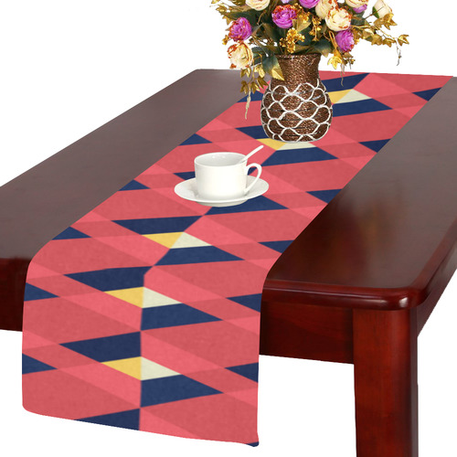red triangle tile ceramic Table Runner 14x72 inch