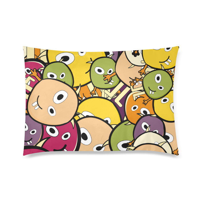 monster colorful doodle Custom Zippered Pillow Case 20"x30"(Twin Sides)
