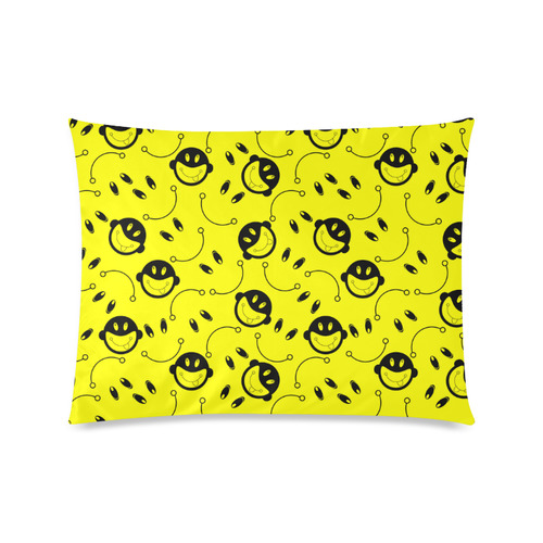monkey tongue out on yellow Custom Zippered Pillow Case 20"x26"(Twin Sides)